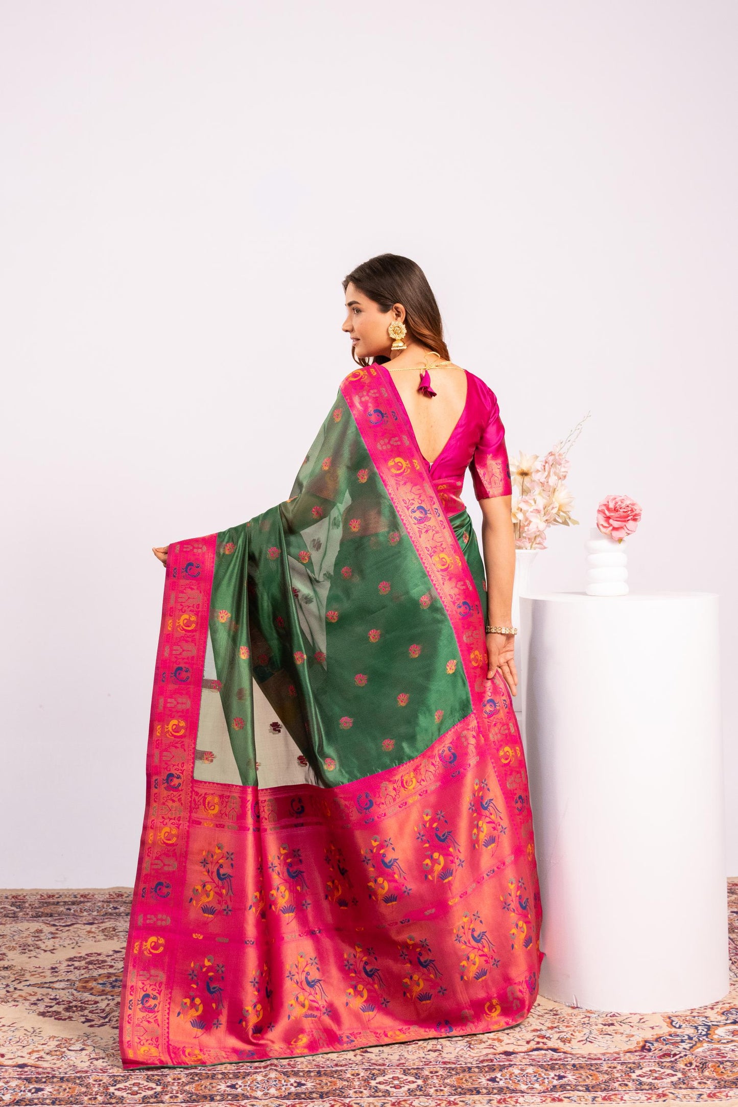 Red Tissue Silk Woven Jari Saree