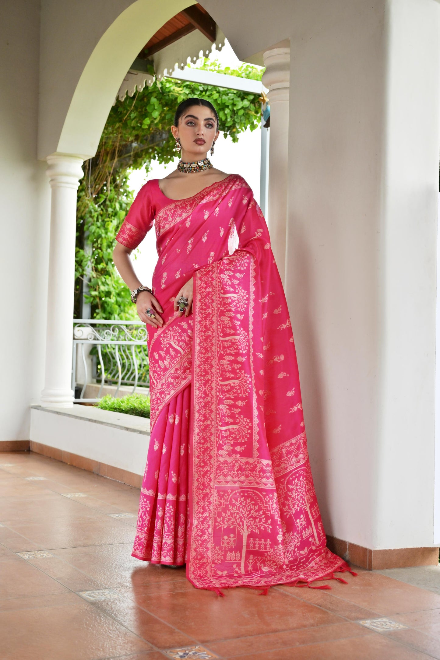 Yellow Banglori Raw Silk Saree