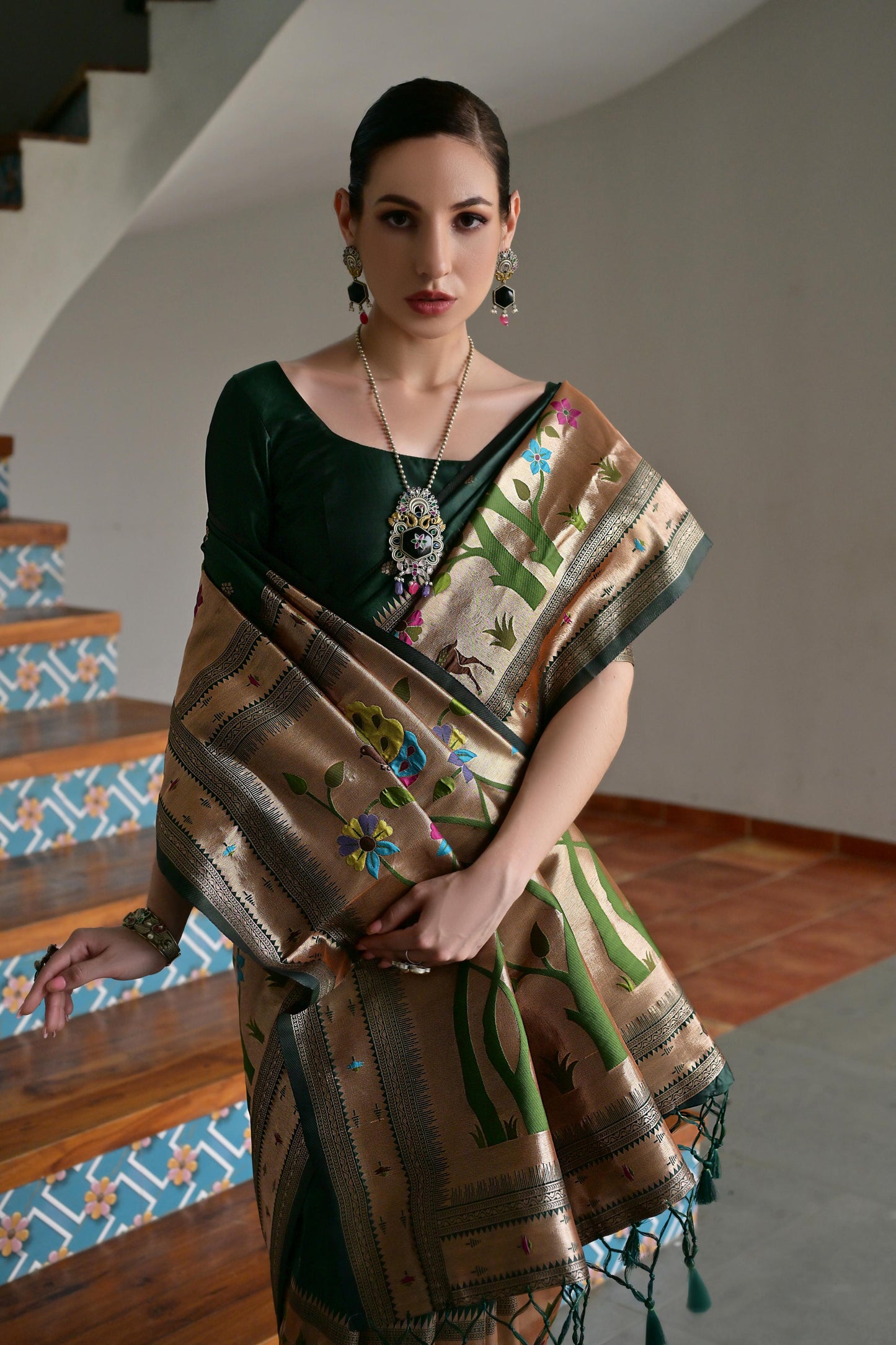 Green Banarasi Silk Saree