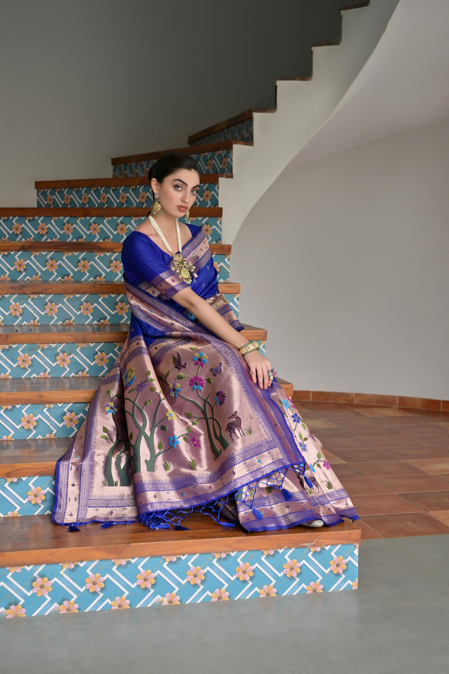 Royal Blue Banarasi Silk Saree