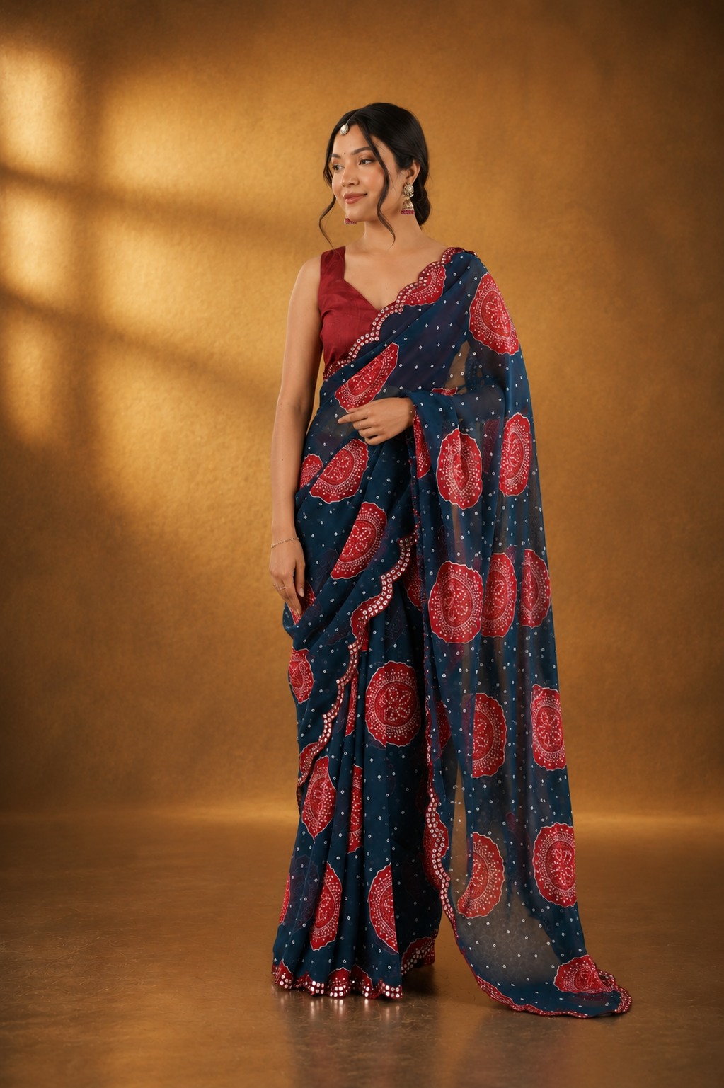 Georgette Bandhani Saree