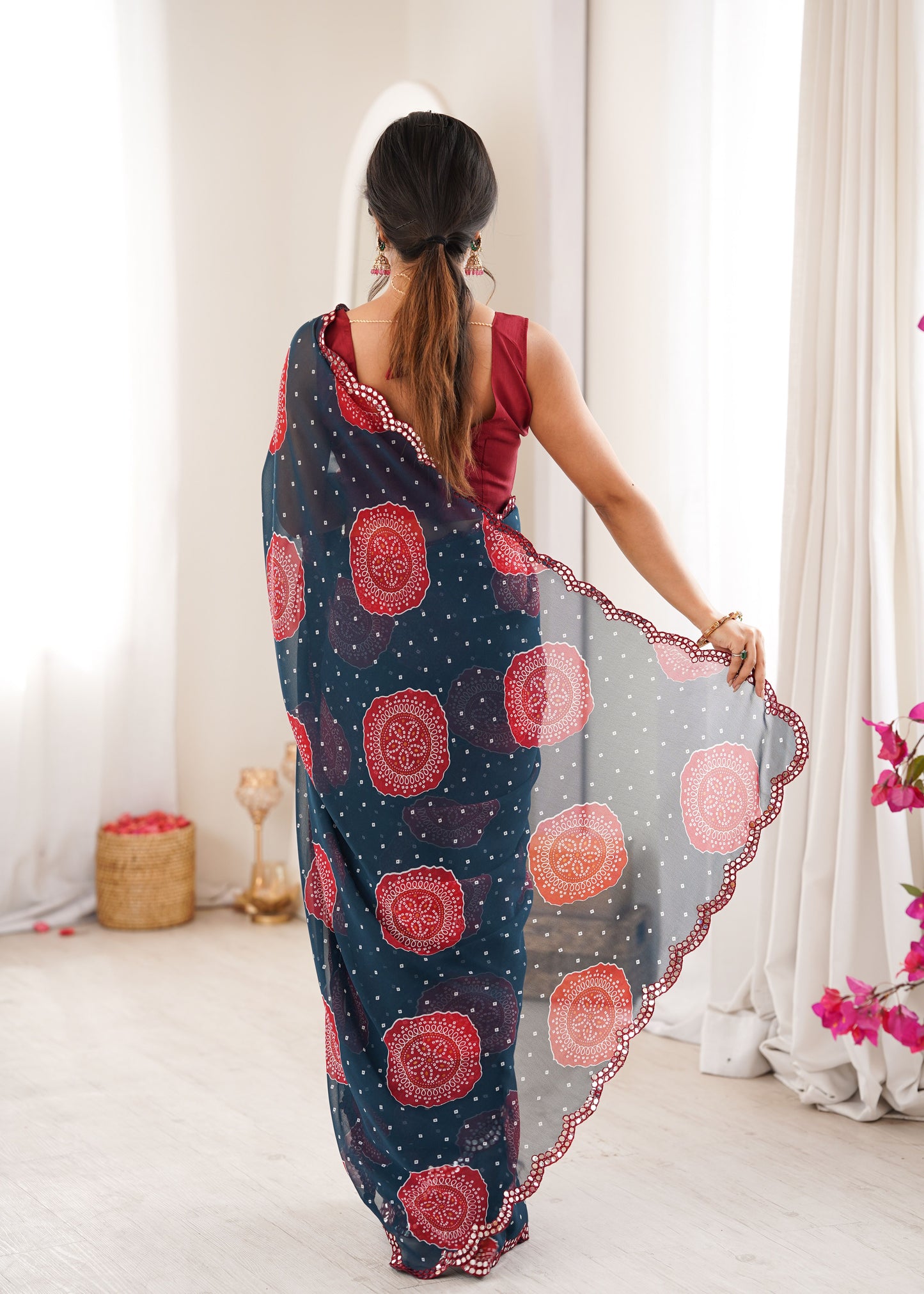 Georgette Bandhani Printed Saree