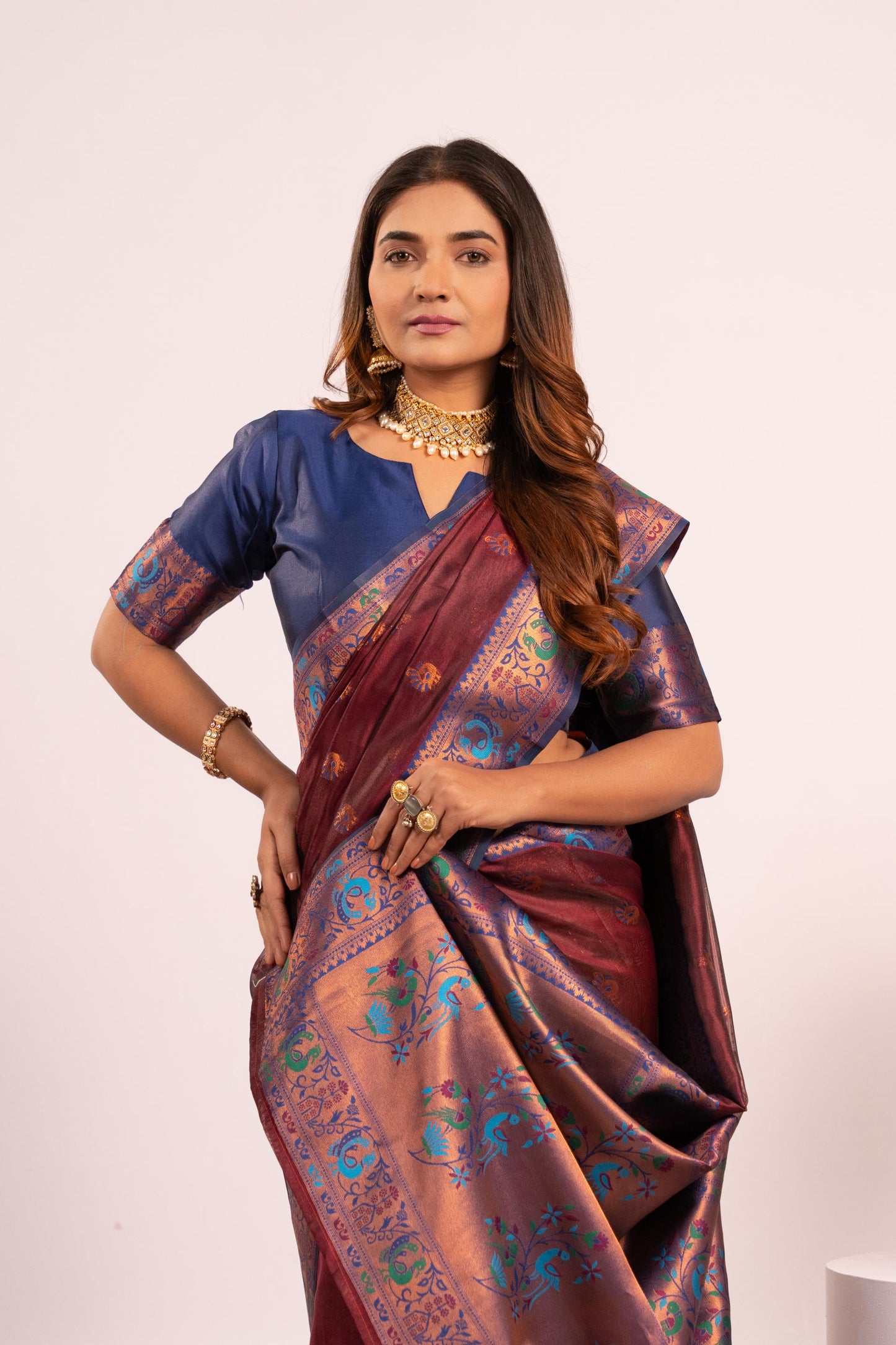 Red Tissue Silk Woven Jari Saree