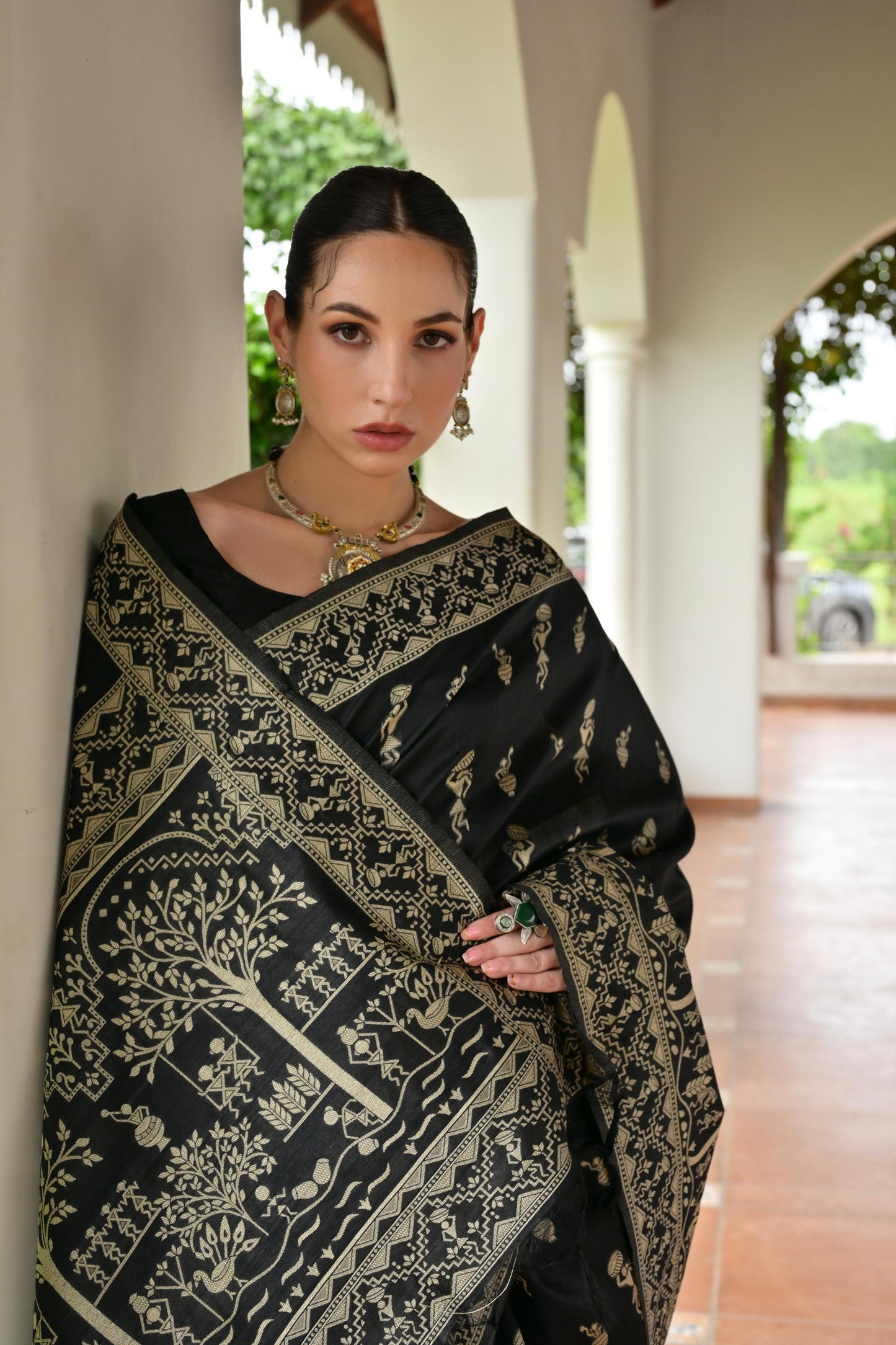 Black Banglori Raw Silk Saree