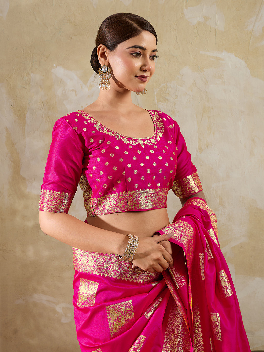 Sea Green Silk Blend Woven Designer Saree