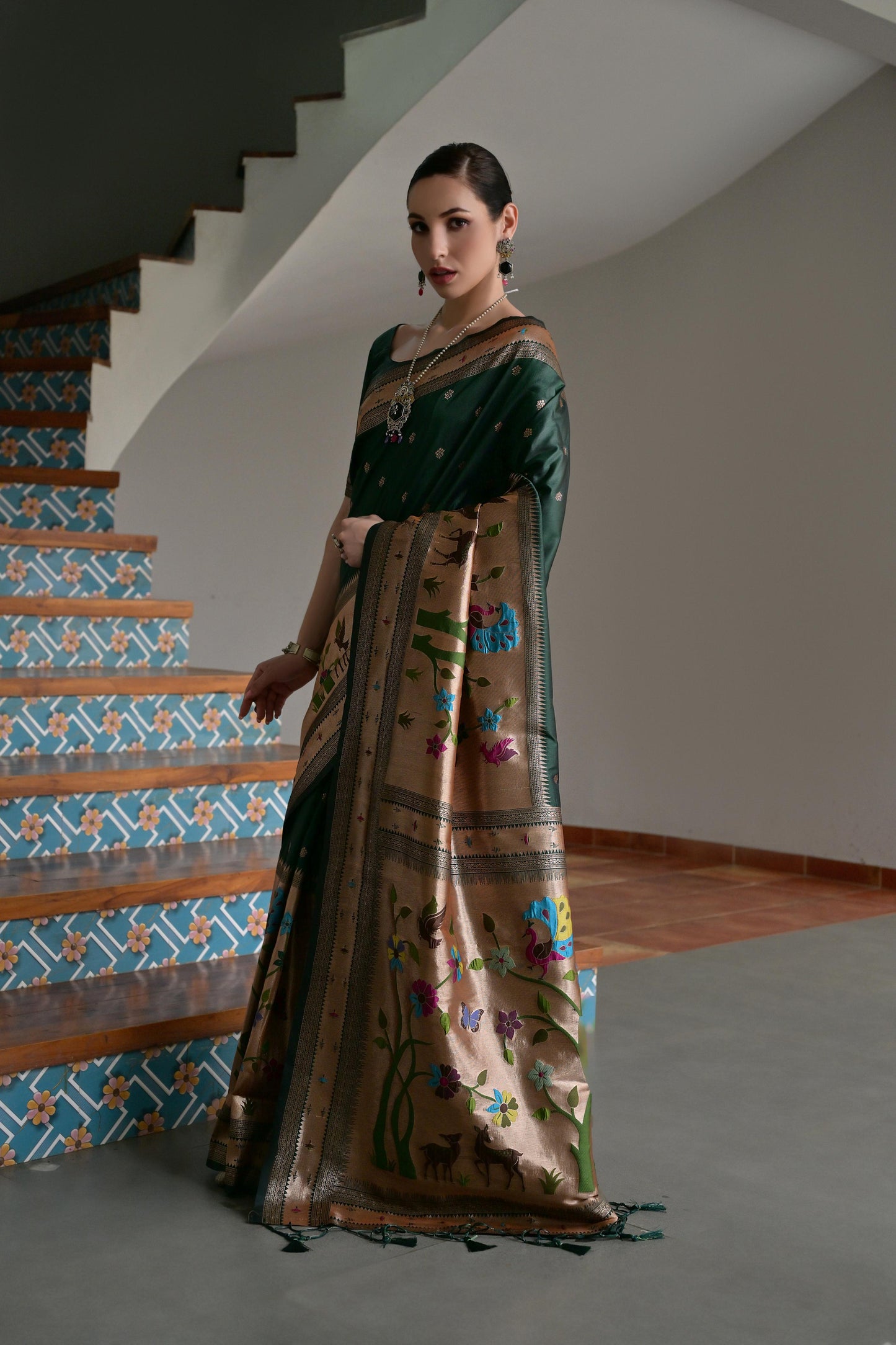 Green Banarasi Silk Saree