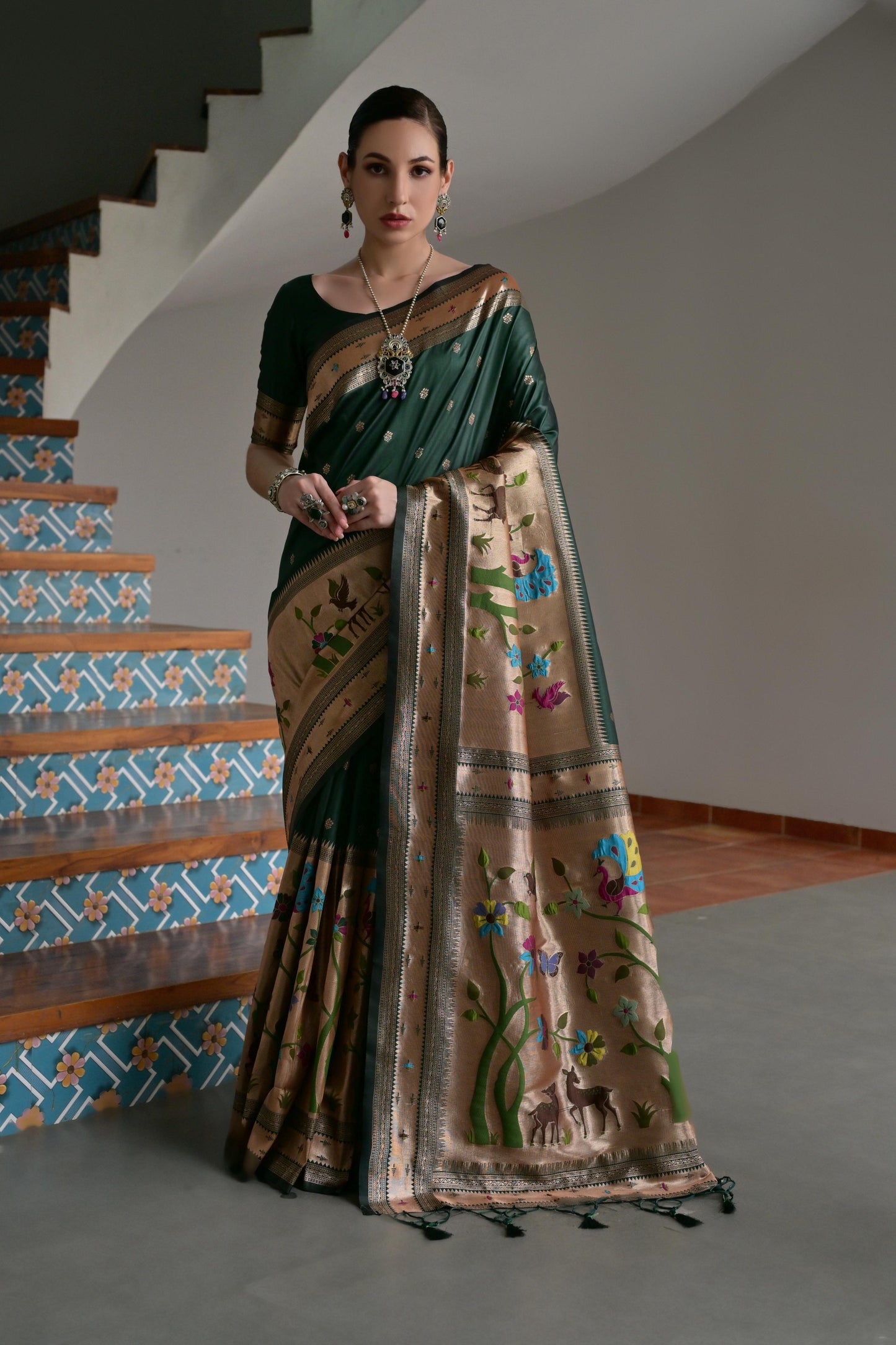 Green Banarasi Silk Saree