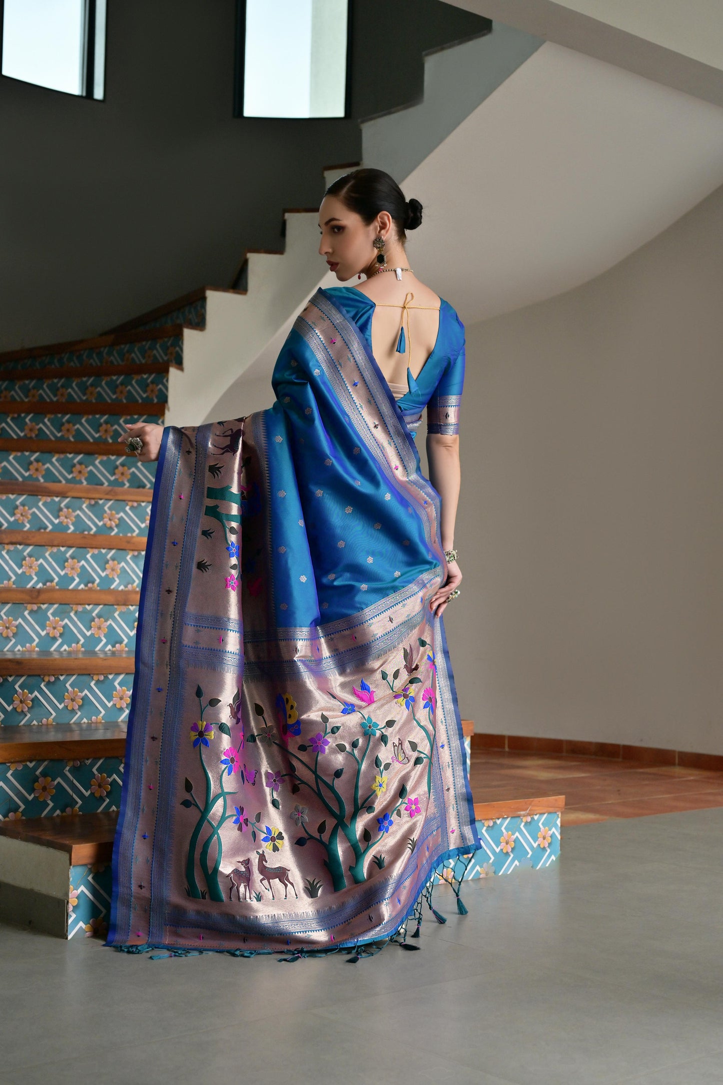 Blue Banarasi Silk Saree