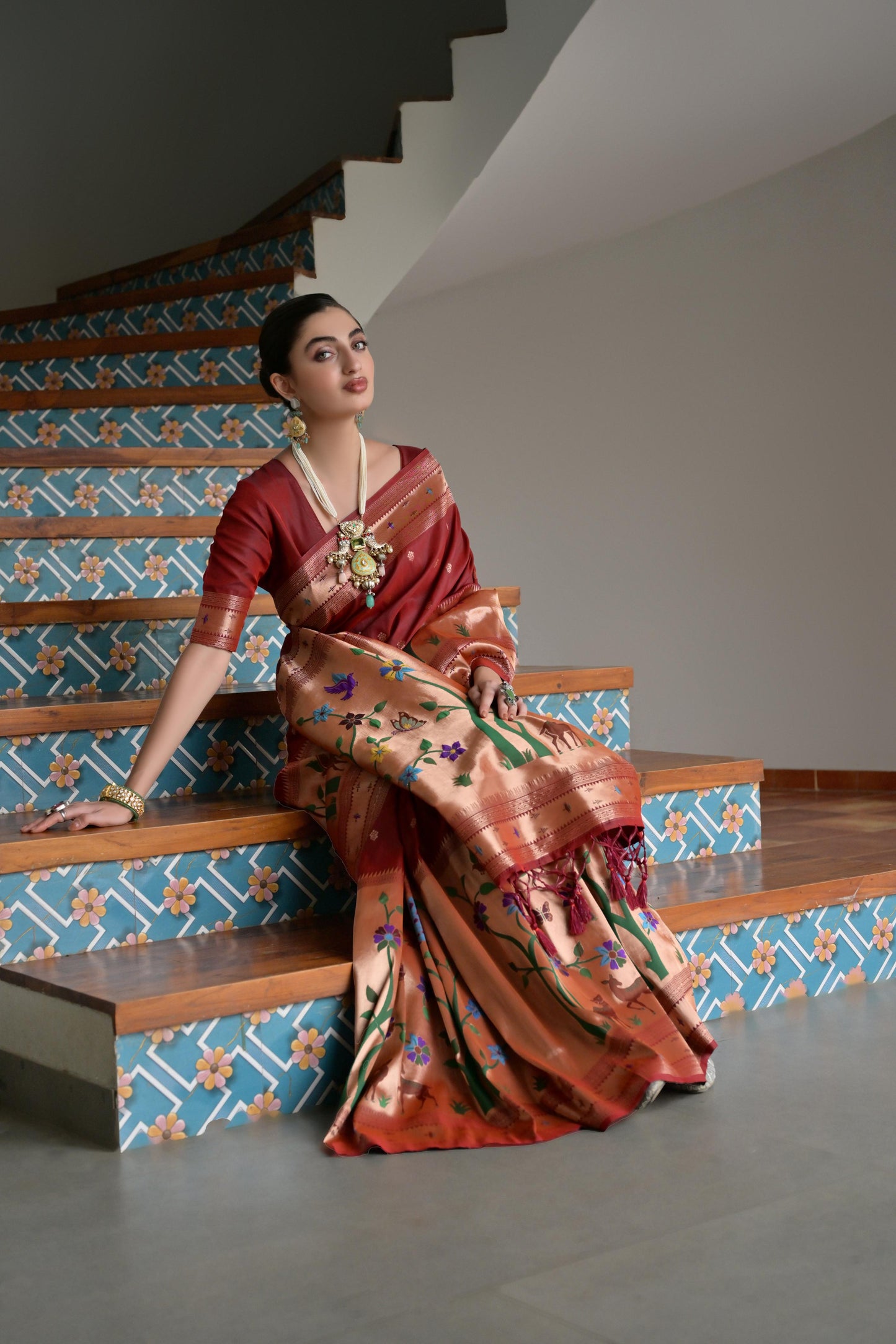 Brown Banarasi Silk Saree
