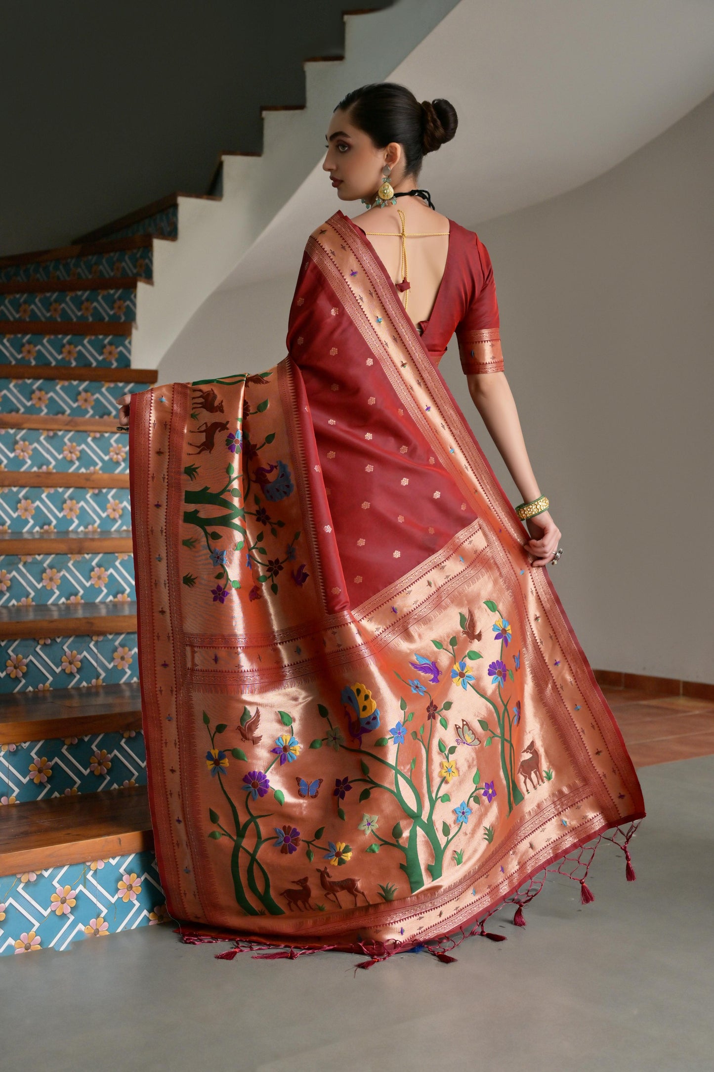 Brown Banarasi Silk Saree