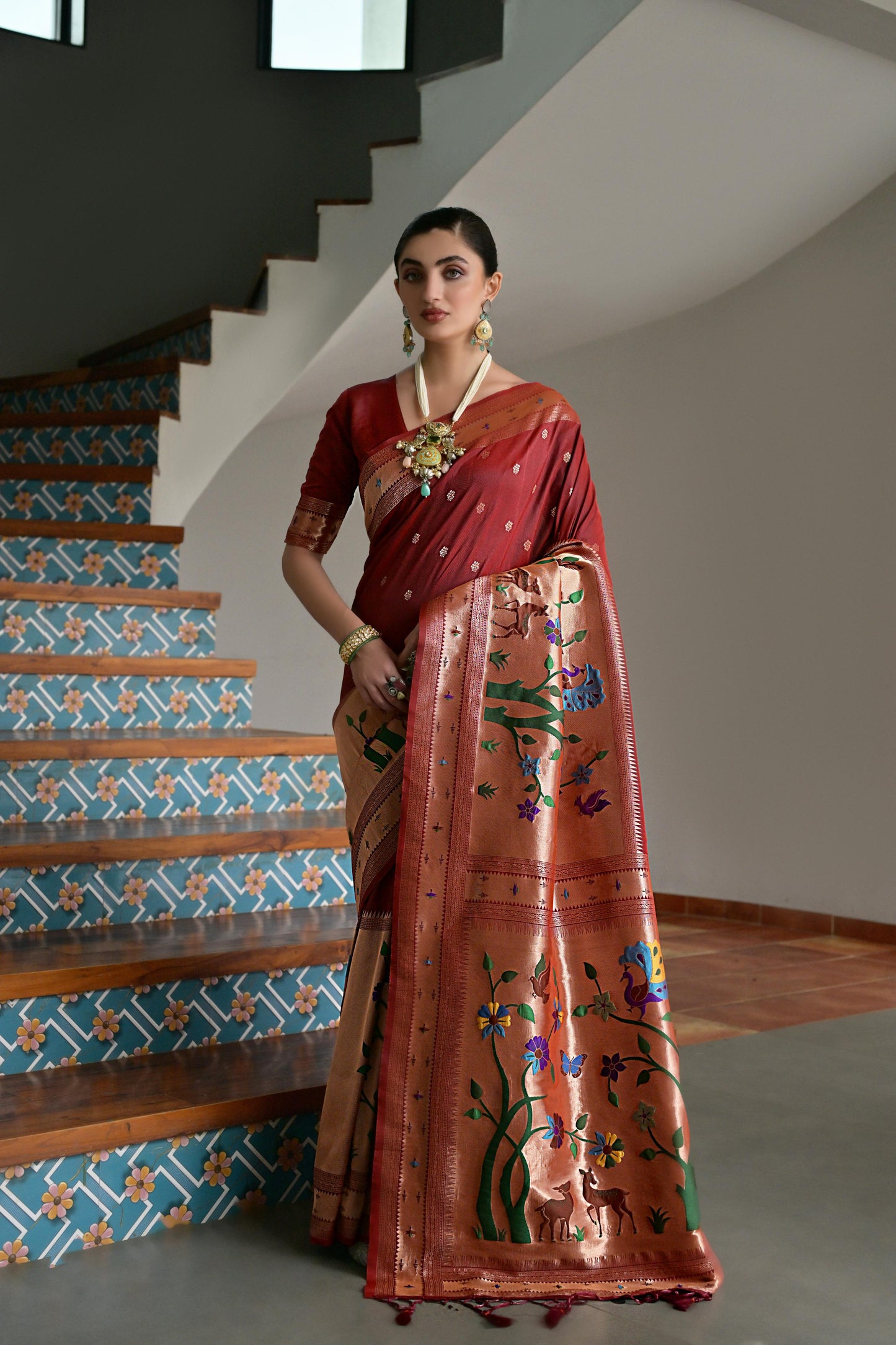 Brown Banarasi Silk Saree