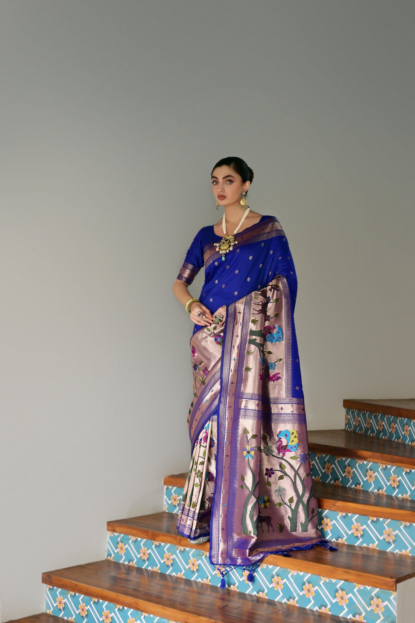 Royal Blue Banarasi Silk Saree