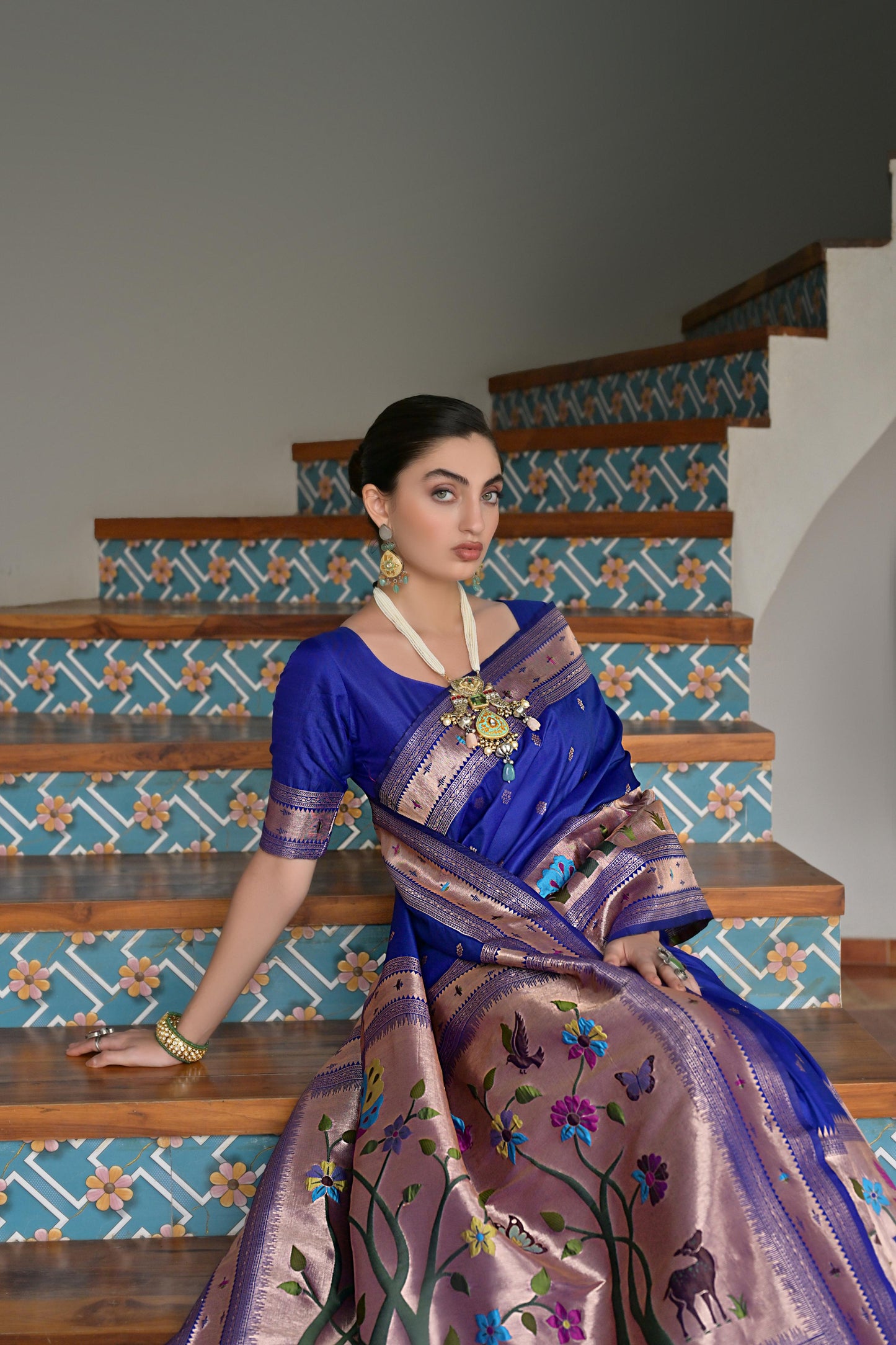Royal Blue Banarasi Silk Saree